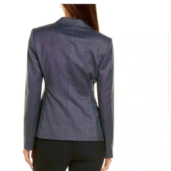 Hugo Boss Jaseia Virgin Wool Blazer Size 12 Navy Single Breasted Business NWT - Picture 2 of 16